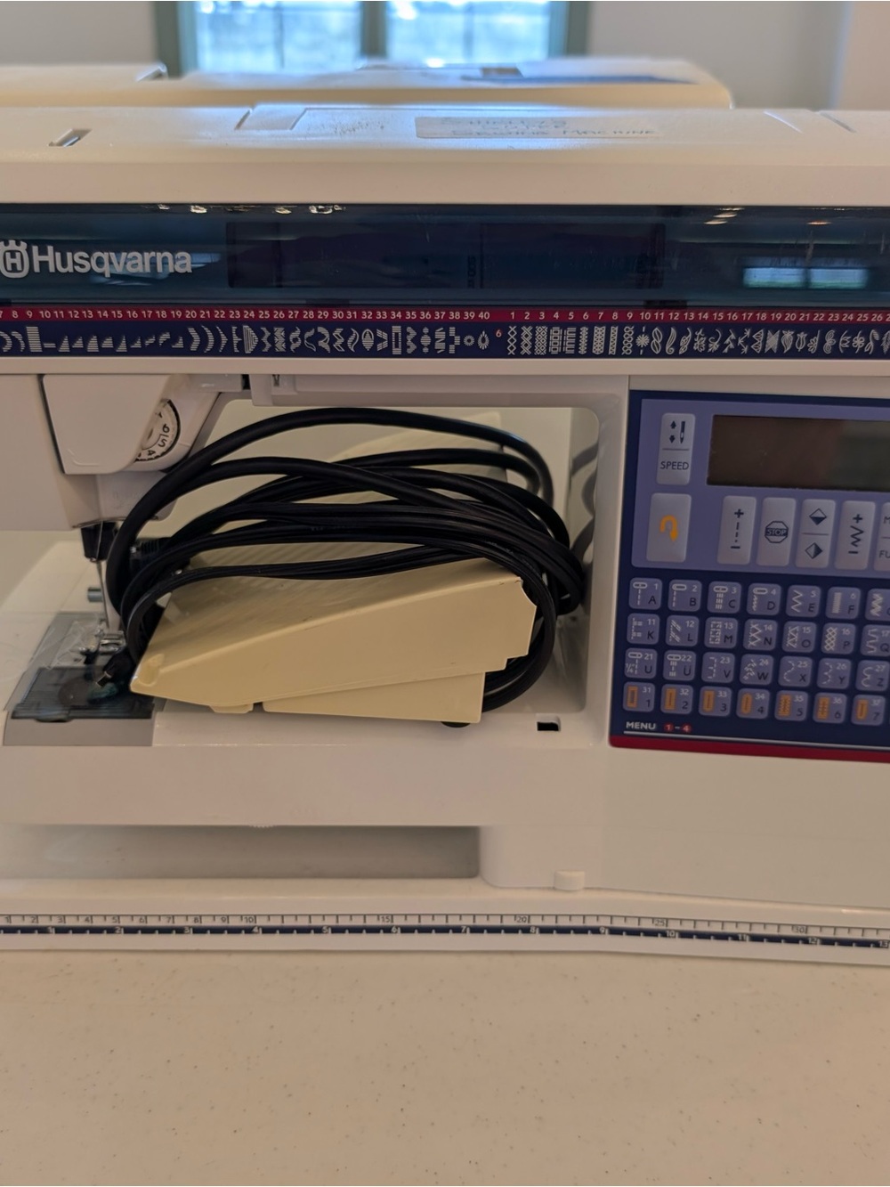 Husqvarna White Electronic Sewing Machine with Foot Pedal